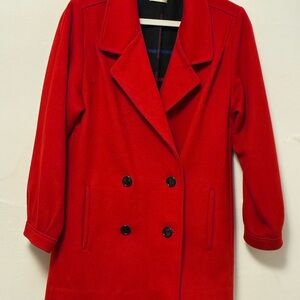 J. Jill Vintage Red Wool Pea Coat